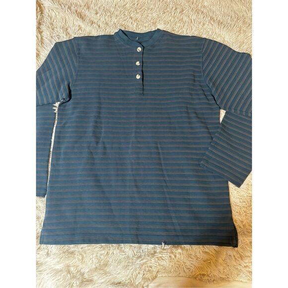 Weekendz off long-sleeve button henley mallard t-shirt L - Picture 3 of 5